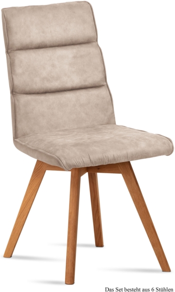 Esszimmerstuhl (6er-Set) Dixie 47 x 92 x 60 Eiche geölt/Natur