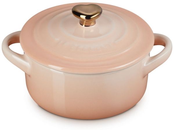 LeCreuset Mini-Cocotte mit goldenem Herzknauf | Peche : Peche
