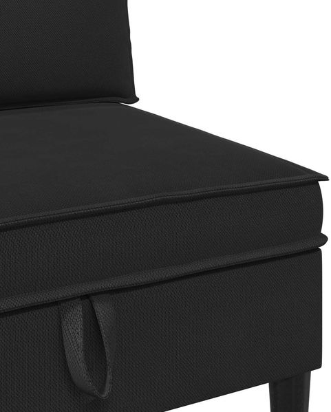 vidaXL Wohnzimmergarnitur 4 pcs Schwarz Stoff 3413810 Bild 8