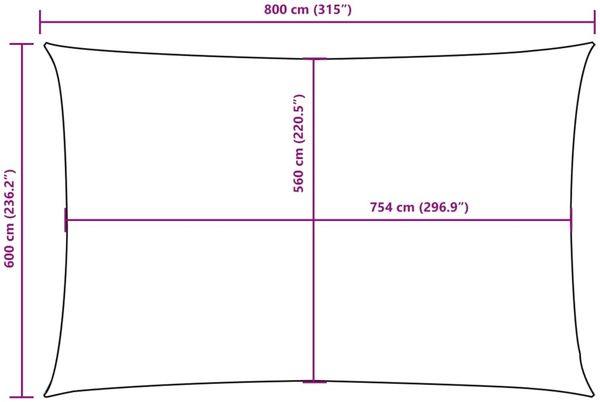 vidaXL Sonnensegel Oxford-Gewebe Rechteckig 6x8 m Dunkelgrün 135498 Bild 10