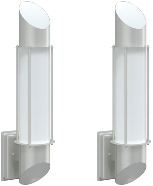 vidaXL Außenwandleuchten 2 Stk. Silbern Edelstahl 4006293