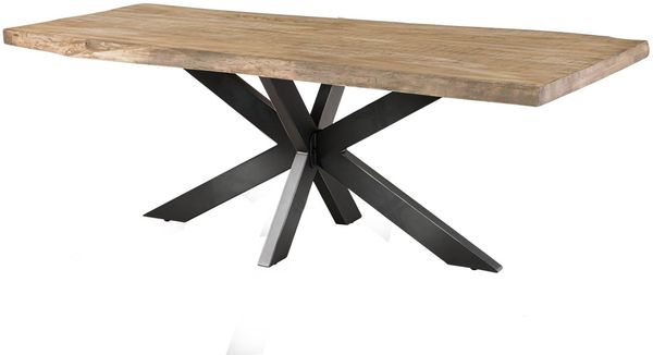 Baumtisch Mango 220x100x77 beige lackiert / Kreuzgestell anthrazit glänzend FREEFORM 5
