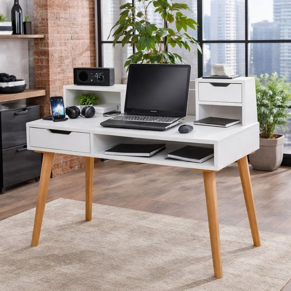 Schreibtisch weiss dekor Sekretär 105 x 55 x 99 Bürosekretär #2679