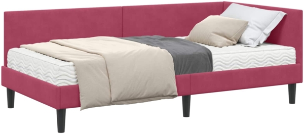 vidaXL Eckbettgestell mit Matratze Sonstiges 2 pcs Grün Samt 3393782