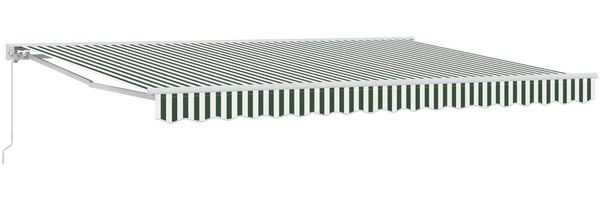 vidaXL Manuell einziehbare Markise Grün und Weiß 4 × 3,5 m 3420286