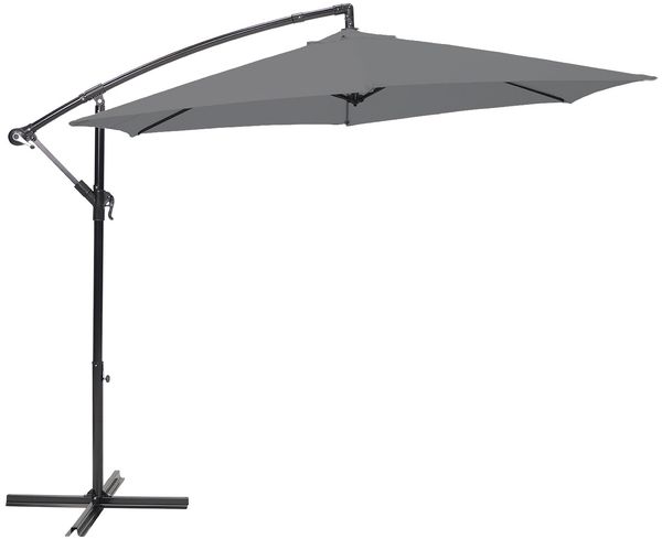 Brixy Schwebenschirm - 300CM - Inkl. Fußkreuz - Wasserdicht - Höhenverstellbar - Anthrazit, anthrazit, 300 x 200 cm