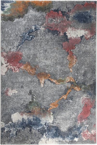 Kurzflor Teppich Lauro - Vintage, Farbe: Grau Bunt, Größe: 120x170 cm