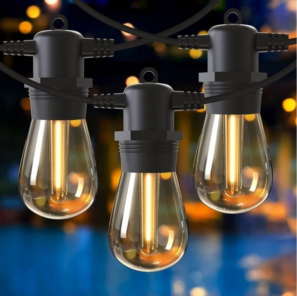 Elegear Lichterkette LED Lichterkette Outdoor 16/31m Balkonlampen Gartenlampen erweiterbare, Lichterketten mit Steckdosen für Balkon Party Halloween Weihnachtsdeko