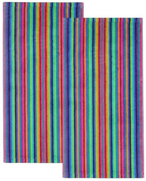 2 Stück Cawö Life Style Handtücher 7048-84 Streifen multicolor 50x100