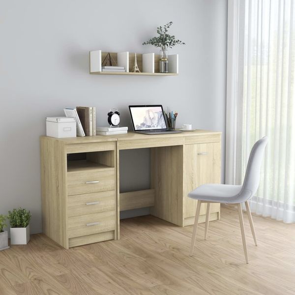 vidaXL Schreibtisch Sonoma-Eiche 140x50x76 cm Holzwerkstoff 3054783