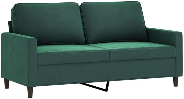 vidaXL 3-tlg. Sofagarnitur mit Kissen Dunkelgrün Samt 3201508 Bild 4