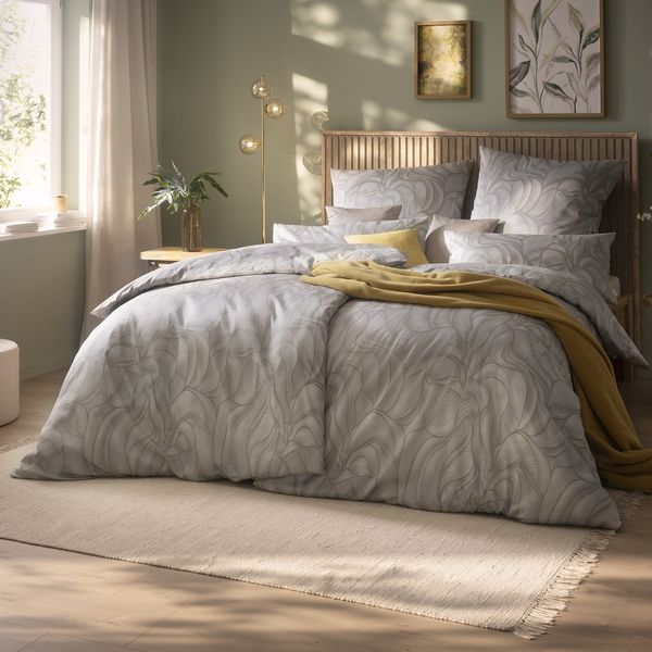 Estella Mako Satin Bettwäsche Hilda 7700-820 silber 135x200