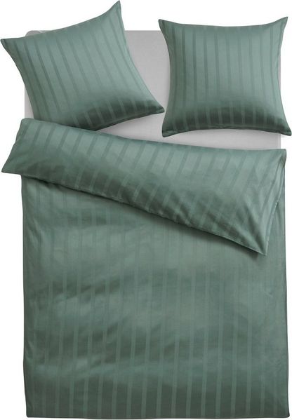 LeGer Home by Lena Gercke Bettwäsche Leonore, Mako-Satin, 2 teilig, Mako-Satin Streifen aus 100% Baumwolle, Größe ab 135x200 cm