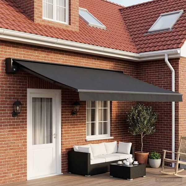 vidaXL Markisenersatzstoff Anthrazit 400 x 300 cm Polyester 3444225
