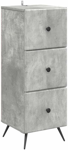 vidaXL Schubladenschrank Betongrau 33 x 34,5 x 90 cm Holzwerkstoff 895538