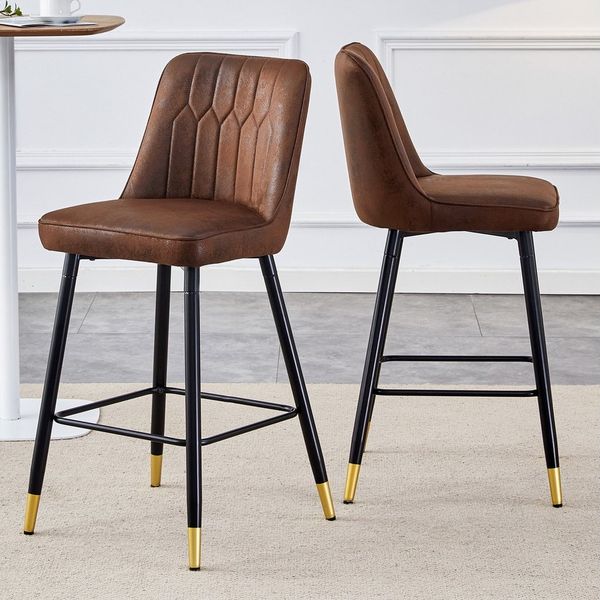 REDOM Barhocker 2er Set Barstühle– 100 cm Hoch, Leder und Metallgestell (Bequeme Fußraste, In Verschiedenen Farben, Ideal für Ihre Hausbar), Polsterstuhl