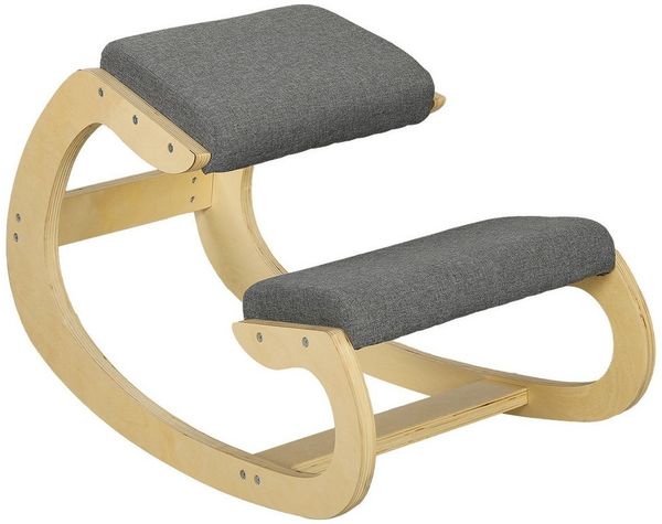 MC Star Stuhl Ergonomischer Kniehocker, Schaukelnder Kniestuhl, Schreibtischstuhl (für Homeoffice, zur Verbesserung der Körperhaltung, Grau)