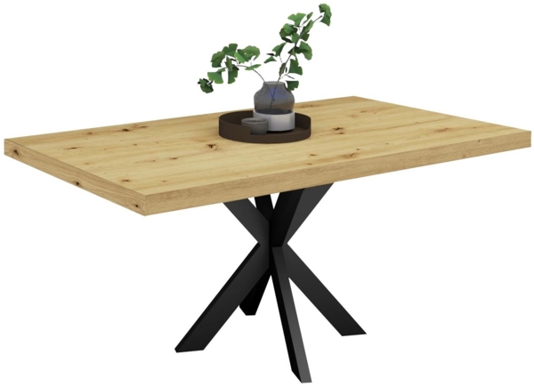 Esstisch Elgin 1 210x80x100 Metall+Holzwerkstoff Schwarz/Asteiche