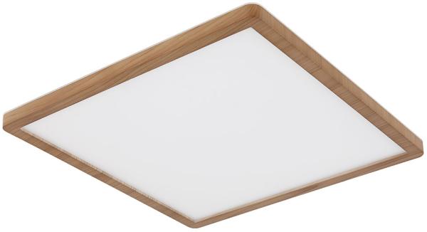 LED Deckenleuchte, Holzoptik, IP44, 3 Lichtstufen, 29x29 cm