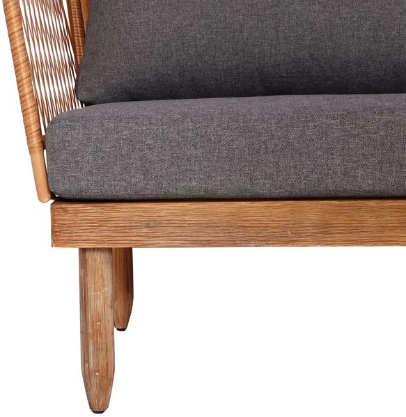 Garten-Garnitur HWC-L29, Garnitur Sitzgruppe Lounge-Set Sofa, Akazie Holz MVG-zertifiziert ~ dunkelgrau Bild 4