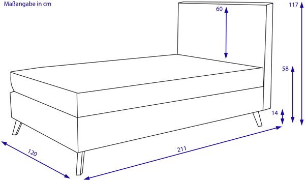 Boxspringbett SANSIBAR POEL LF 120x200 cm silber Box-Spring-Bett Doppelbett Bild 5