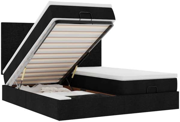 vidaXL Ottoman-Bett mit Matratzen & LEDs Schwarz 180x200 cm Stoff 3314522