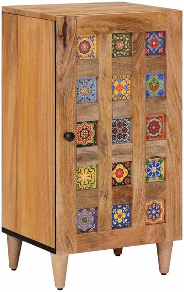 vidaXL Sideboard mit Speicher Natur 40 x 33 x 75 cm Massivholz Mango 4018284