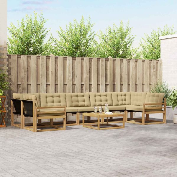 vidaXL Outdoor-Sofagarnitur 8 pcs Weiß und Beige 79 x 79 x 37 cm 3388519