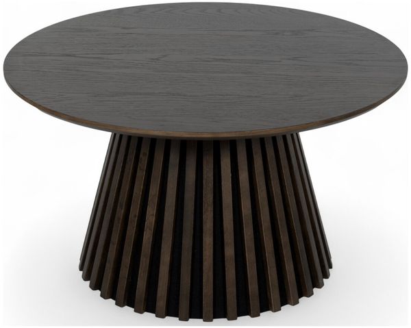 Couchtisch Gobens Ø80 cm Dunkelbraun - Moderner Sofatisch mit zentralem Standfuß