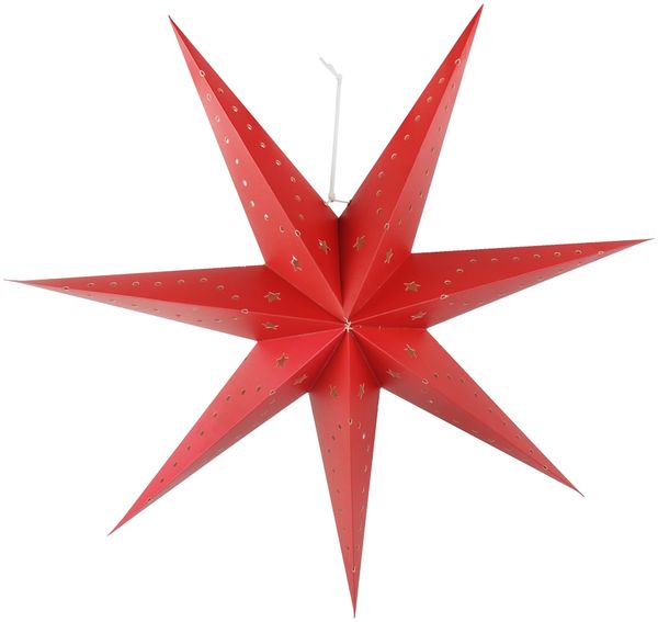LED Weihnachtsstern, Papier rot, 70 cm REDSTAR
