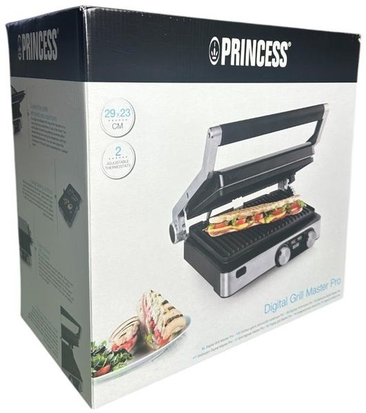 Princess '117310 Digital Master Pro' Kontaktgrill, 2000 W, Edelstahl