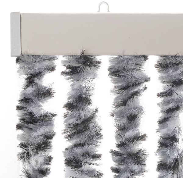 vidaXL Fliegenvorhang Grau, Schwarz und Weiß 100x200 cm Chenille 377336 Bild 4