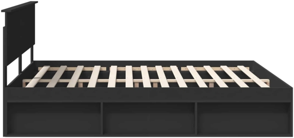 vidaXL Bettrahmen mit Kopfteil Schwarz 180x200 cm Holzwerkstoff 3407842 Bild 7
