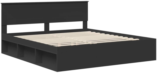 vidaXL Bettrahmen mit Kopfteil Schwarz 180x200 cm Holzwerkstoff 3407842 Bild 3