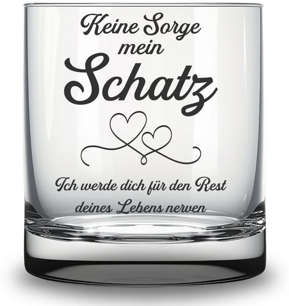 Lasernauten Whiskyglas Trinkglas mit Gravur lustiges Geschenk für Partner Frau Mann Whisky, mit Gravur