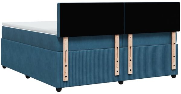 vidaXL Boxspringbett mit Matratze Blau 200x200 cm Samt 3287846 Bild 9