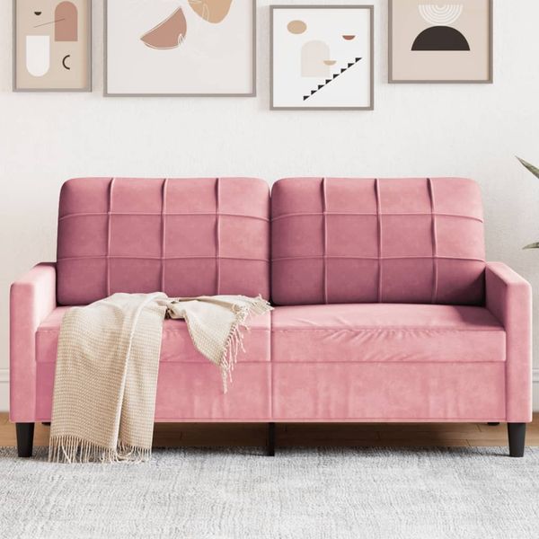 vidaXL 2-Sitzer-Sofa Rosa 140 cm Samt 4007627