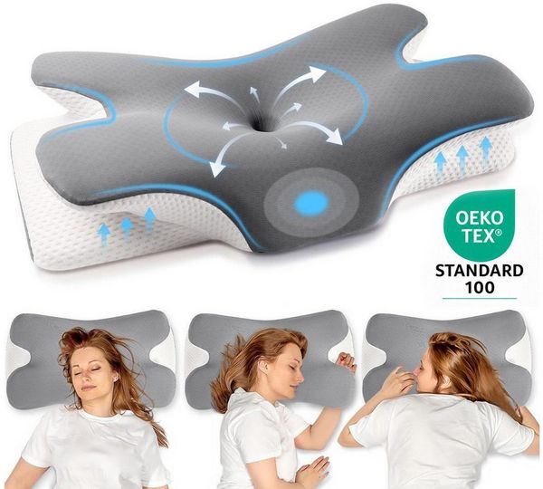 Kityhome Kopfkissen Nackenstützkissen,Schlafkissen,Nackenkissen,Seitenschläferkissen, Füllung: Memory Foam, Seitenschläfer, Bauchschläfer, Ruckenschläfer, Set, Nackenstützkissen,atmungsaktiv und weich,Schlafkissen