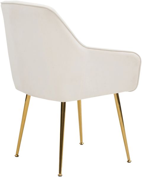 Merax 2er-set Samt-Esszimmerstuhl mit Steppdesign und Galvanisieren der Beine für Esszimmer und Küche (Beige) Bild 9