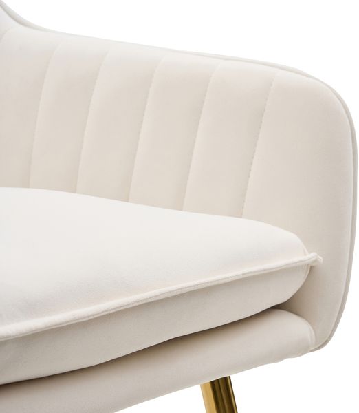 Merax 2er-set Samt-Esszimmerstuhl mit Steppdesign und Galvanisieren der Beine für Esszimmer und Küche (Beige) Bild 10
