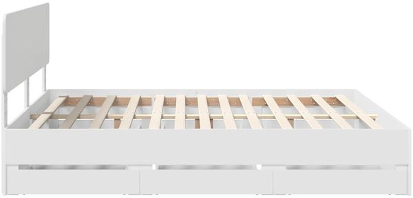 vidaXL Bettrahmen mit Schubladen Weiß 200 x 200 cm Holzwerkstoff 3412150 Bild 9