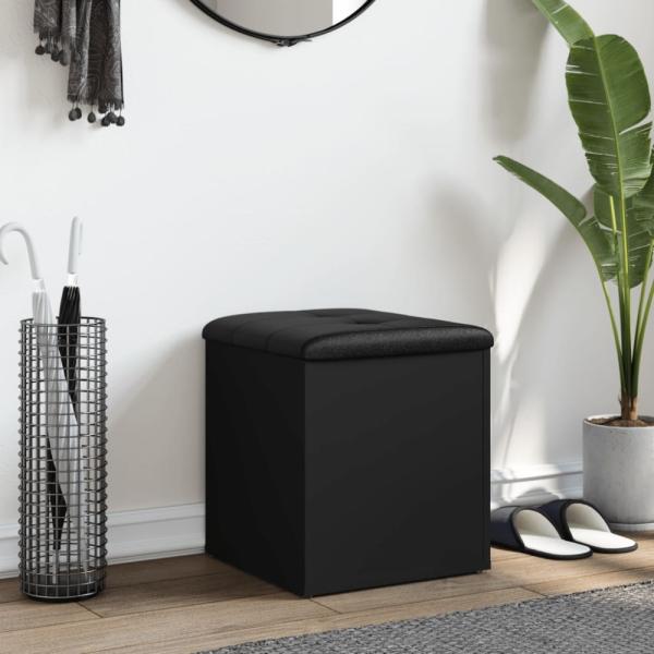 vidaXL Sitzbank mit Stauraum Schwarz 42x42x45 cm Holzwerkstoff 835034 Bild 3