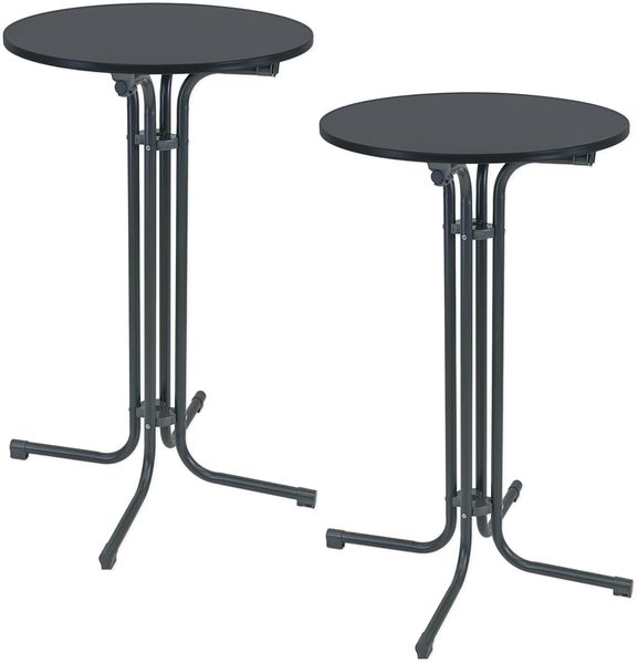 2x Stehtisch klappbar Ø 70 cm Höhe 110 cm Stahl Gastrotisch Partytisch Bistrotisch in Anthrazit