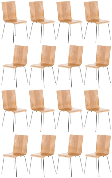 CLP 16er Set Besucherstuhl Pepe Metallgestell,eiche