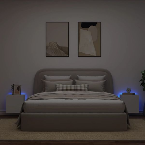 vidaXL TV-Wandschränke mit LED-Leuchten 2 Stk. Weiß 40,5x35x40 cm 837247 Bild 3
