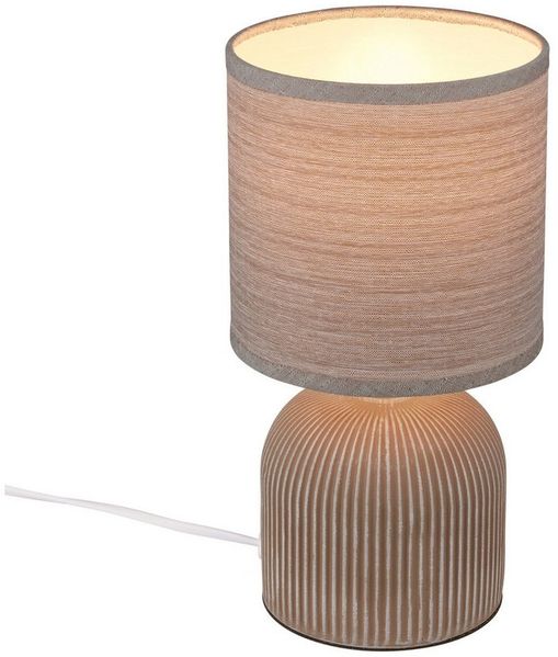 Briloner Leuchten Tischleuchte LED Tischlampe Wohnzimmer Keramik Kommodenlampe E27, ohne Leuchtmittel, Tischlampe max. 10W Schlafzimmer Wohnzimmer Nachttisch