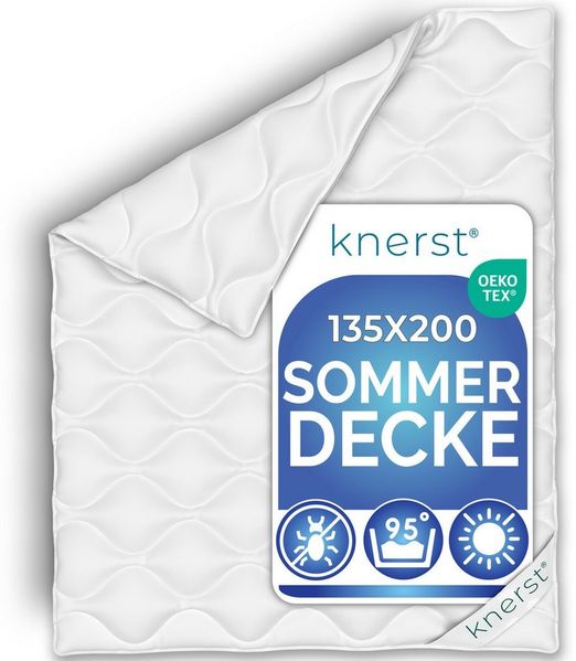 KNERST Microfaserbettdecke Sommerdecke & Ganzjahresdecke 135x200, 155x220, uvm, Füllung: Klimafaser-Polyesterfüllung, Bezug: Polyester, Allergikerfreundlich, atmungsaktiv, temperaturausgleichend