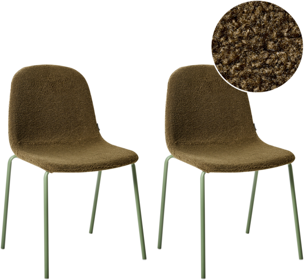 Konferenzstuhl 2er Set LOMA Bouclé Grün