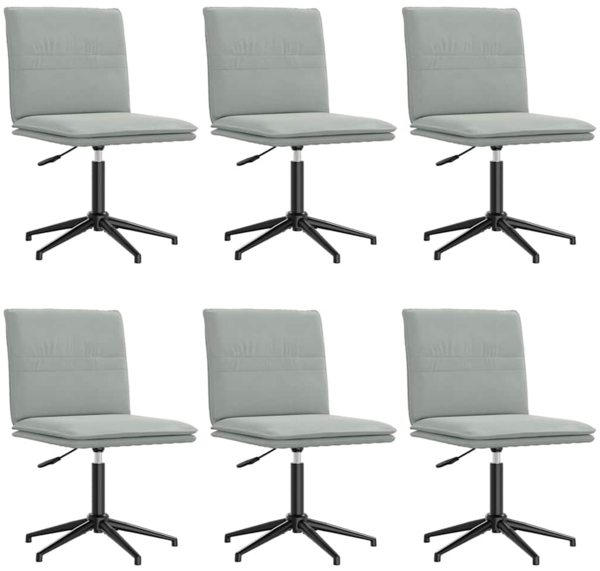 vidaXL Esszimmerstühle 6 Stk. Hellgrau Samt 3315697