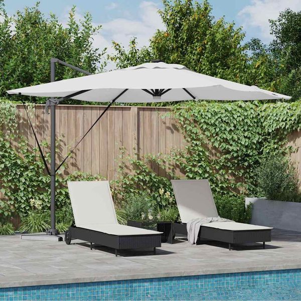 Roma Parasol, Sonnenschirm, Gartenschirm Beige 286 x 284 x 270 cm Aluminium und Polyester